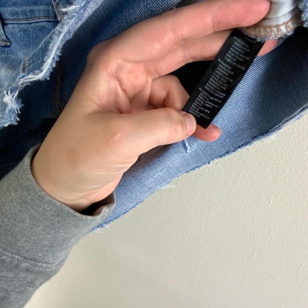 Forever 21 Denim Mini Skirt W/ Raw Hem - Picture 3 of 6